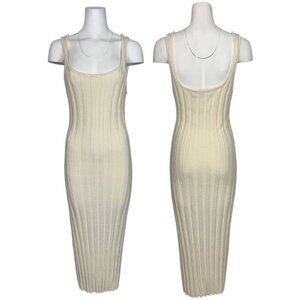 Free People FP Beach Santos Sweater Midi Dress M Cream